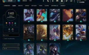 Ouro 4 com TODOS os champs e 140 Skins ( JG / TOP )