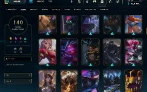 Ouro 4 com TODOS os champs e 140 Skins ( JG / TOP )