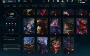 Ouro 4 com TODOS os champs e 140 Skins ( JG / TOP )