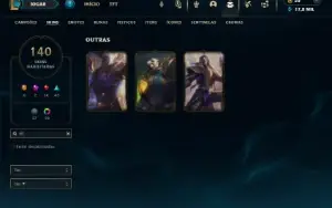 Ouro 4 com TODOS os champs e 140 Skins ( JG / TOP )