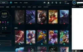 Conta LoL nível 258, 169 skins, Plat 4