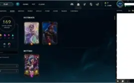 Conta LoL nível 258, 169 skins, Plat 4