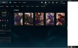 Conta LoL nível 258, 169 skins, Plat 4