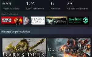 Conta steam com 649 jogos e 11 medalhas no CS