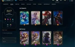 Conta com todos os campeões e 367 skins