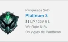 CONTA PLATINA III 81% WINRATE UPADA A MÃO COM SKINS BOAS