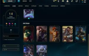 Conta ouro 4 com 28 Champs e 14 Skins