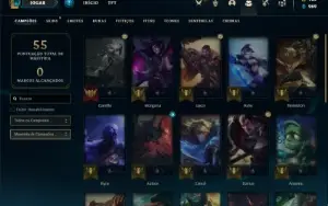 Conta ouro 4 com 28 Champs e 14 Skins