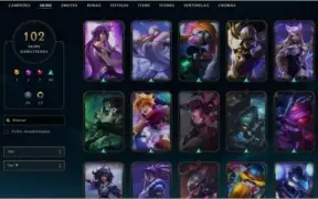 CONTA LOL LVL 301 DIAMANTE 102 SKINS , 135 CAMPEÕES