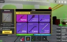 Conta blox fruits com sanguine art todas espadas e armas
