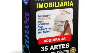 Pack Canva Imobiliária Modelo 2 - 35 Artes Editáveis