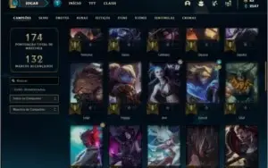Conta diamante 3 com 53 champs e 35 skins