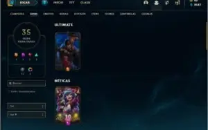 Conta diamante 3 com 53 champs e 35 skins