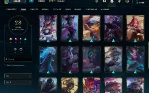 Conta ouro 1 com 38 Champs e 28 Skins