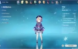 Conta genshin com Qiqi + 8 personagens +4