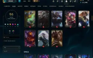 Prata 2 com TODOS os Champs e 96 Skins ( TOP / JG )