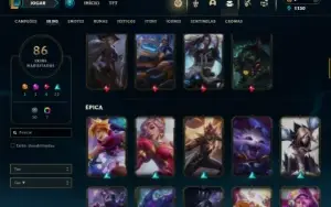 Esmeralda 1 com 150 Champs e 86 Skins ( ADC / MID )