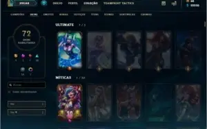 Conta platina 4 soloq, ouro 1 flex-72 skins-level 214