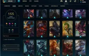 Conta platina 3 com TODOS os champs e 155 Skins (NIVEL 624)