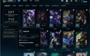 Conta platina 3 com TODOS os champs e 155 Skins (NIVEL 624)