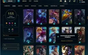 Conta platina 3 com TODOS os champs e 155 Skins (NIVEL 624)