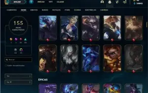 Conta platina 3 com TODOS os champs e 155 Skins (NIVEL 624)