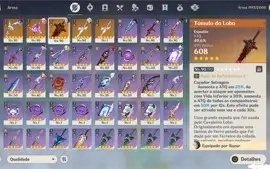 CONTA AR58 - 9 PERSONAGENS 5* E 4 ARMAS 5*