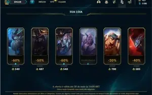 Conta ouro 4 com 51 Champs e 15 Skins + 6 Espolios