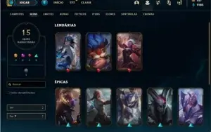 Conta ouro 4 com 51 Champs e 15 Skins + 6 Espolios