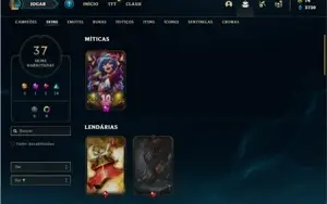 Conta ouro 2 com 80 Champs e 37 Skins + 3 Vitoriosas