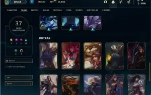 Conta ouro 2 com 80 Champs e 37 Skins + 3 Vitoriosas