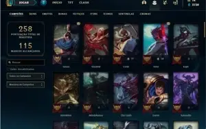 Conta ouro 2 com 80 Champs e 37 Skins + 3 Vitoriosas
