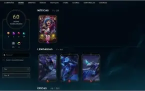 CONTA LOL OURO 4 [BR] - 135 CHAMPIONS - 60 SKIN - MMR ALTO