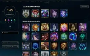 CONTA LOL OURO 4 [BR] - 135 CHAMPIONS - 60 SKIN - MMR ALTO