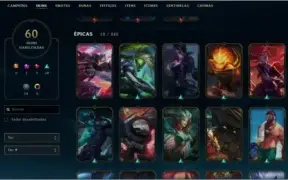 CONTA LOL OURO 4 [BR] - 135 CHAMPIONS - 60 SKIN - MMR ALTO