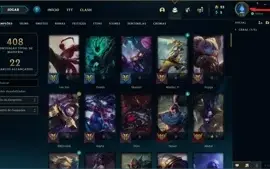 Unranked Main Lee Sin level 170 com 44 Skins
