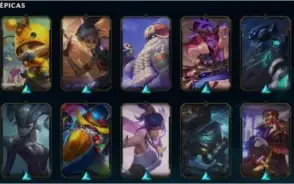 Conta Gold 4 Todos os Champions - Ícones antigos - 114 Skins