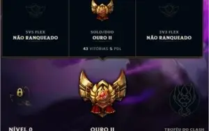 Conta League of Legends. Ouro 2/WR 52%/Borda Ouro/32 champs