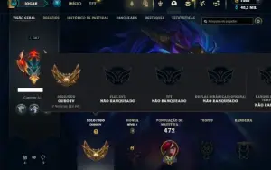 Ouro 4 com TODOS os champs e 171 Skins (MID / TOP / JG )