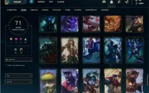 Conta bronze 4 com 76 Champs e 71 Skins (+ de 400 Jogos)
