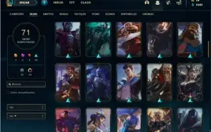Conta bronze 4 com 76 Champs e 71 Skins (+ de 400 Jogos)