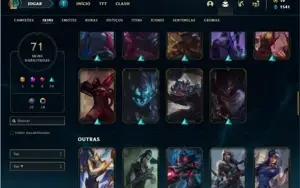 Conta bronze 4 com 76 Champs e 71 Skins (+ de 400 Jogos)