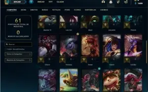 Conta bronze 3 com 40 Champs e 12 Skins + 1 Ultimate