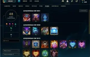Conta bronze 3 com 40 Champs e 12 Skins + 1 Ultimate