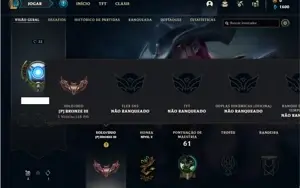 Conta bronze 3 com 40 Champs e 12 Skins + 1 Ultimate