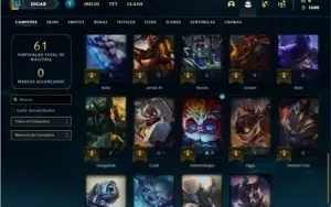 Conta bronze 3 com 40 Champs e 12 Skins + 1 Ultimate