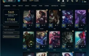 Conta prata 3 com TODOS os champs e 70 Skins