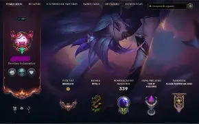 LoL( LvL 327 + 105 Skins + 141 Campeões + Valorant 2 passes