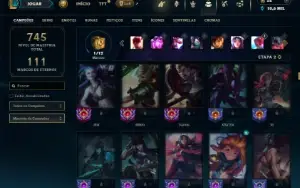Esmeralda 4 com TODOS os champs e 318 Skins (ADC / JG / MID)