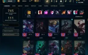 Esmeralda 4 com TODOS os champs e 318 Skins (ADC / JG / MID)